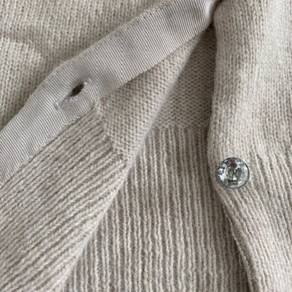 APT9 Tan Angora Rabbit Hair Button Cardigan Sweater SUPER SOFT Medium - Picture 12 of 13